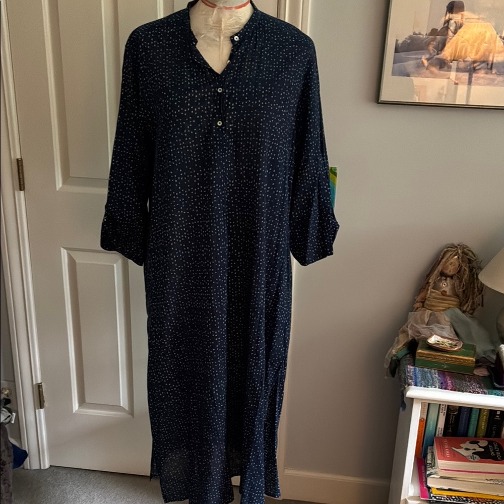 Soham Dave Navy Blue Polka Dot Dress